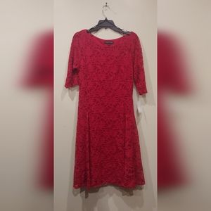 Chris McLaughlin Mid Sleeve Red Lace Dress NWT
